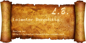 Leimeter Benedikta névjegykártya